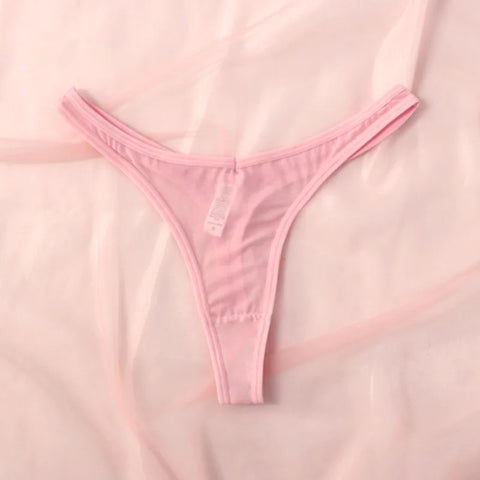Seamless Thongs for Women – Translucent Mesh T-back Underwear