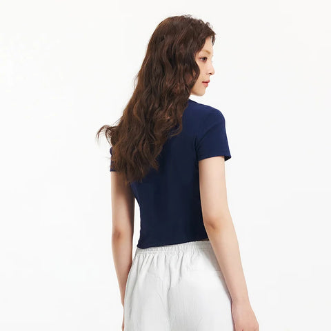 Semir Dames Cropped Poloshirt met Blazerkraag 
