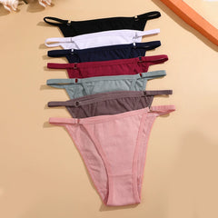 FINETOO 4Pcs Women's Cotton Panties with Metal Ring Waist