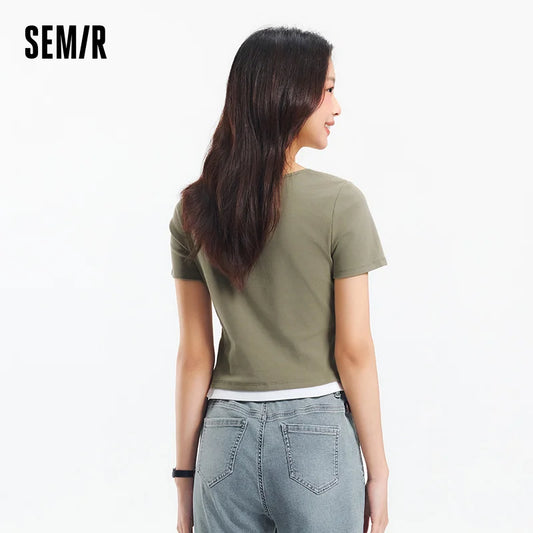 Semir dames cropped T-shirt met korte mouwen