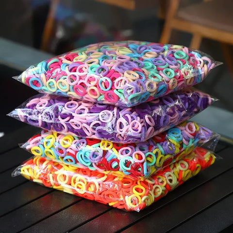 50Pcs Colorful Nylon Elastic Hair Ties for Girls - Fashion Ponytail Holders