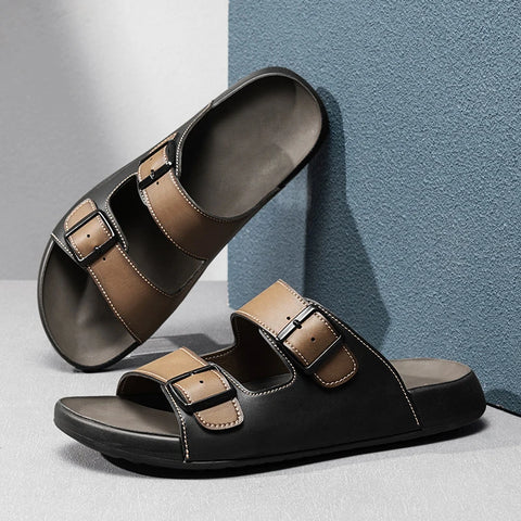 Handmade Leather Slippers for Men - Trendy Flip-flops