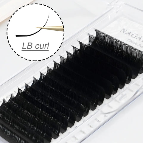NAGARAKU Synthetic Mink Individual Eyelash Extensions - 16 Lines Mix Curls 7-15mm