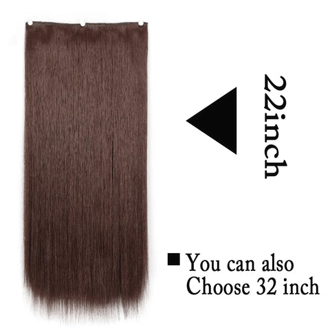 Long Straight Hairstyle 5 Clip Natural Hair Extension