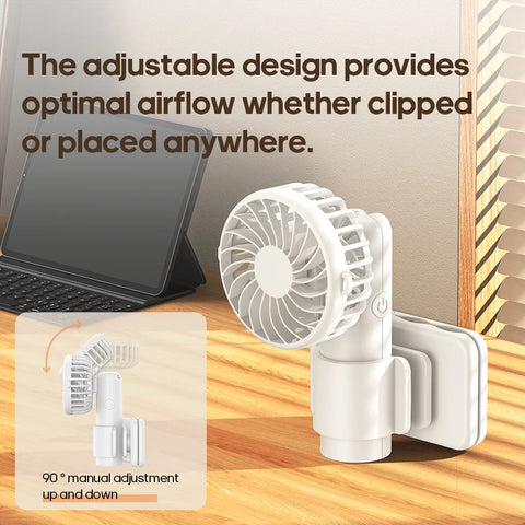 Portable Multifunctional Mini Clip Fan - USB Rechargeable Handheld Cooling Solution