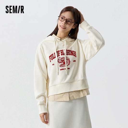 Semir Women's Short Style Printed Hoodie