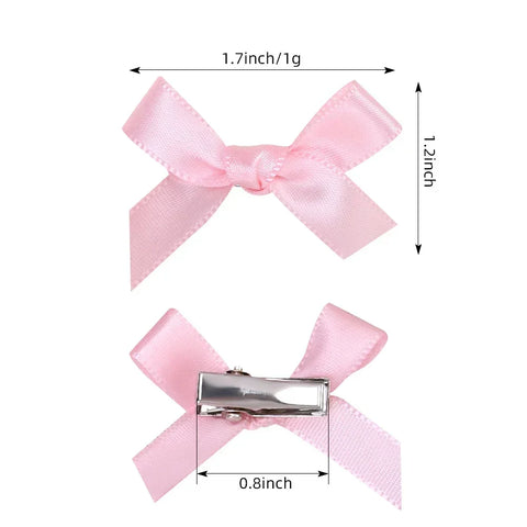 Y2K Girls Mini Hair Clips - Handmade Bow Hairpins and Accessories