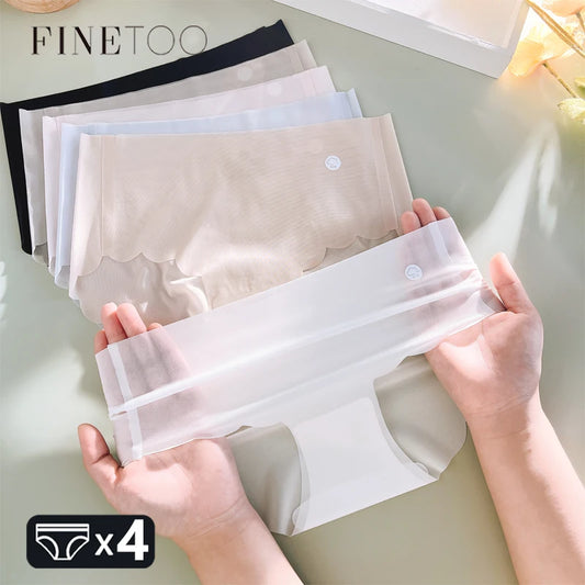 4PCS Ultra-thin Ice Silk Seamless Women's Panties