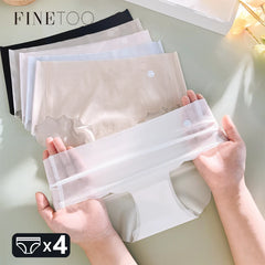 4PCS Ultra-thin Ice Silk Seamless Women's Panties