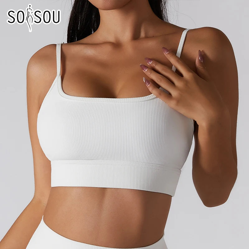 SOISOU New Yoga Bra Top for Women - Breathable Sports Bra