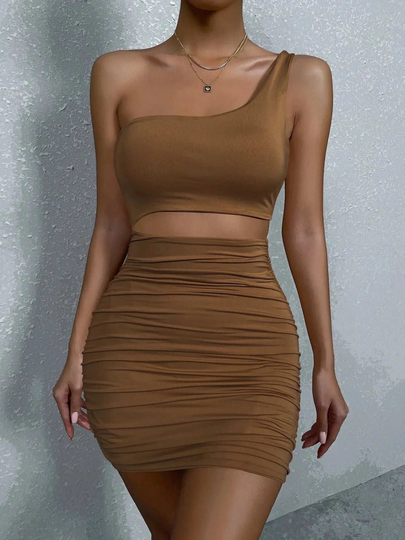 Sexy One Shoulder Backless Bodycon Mini Dress for Women - 2023 New Style