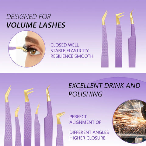 AILEISHI Stainless Steel Eyelash Tweezers