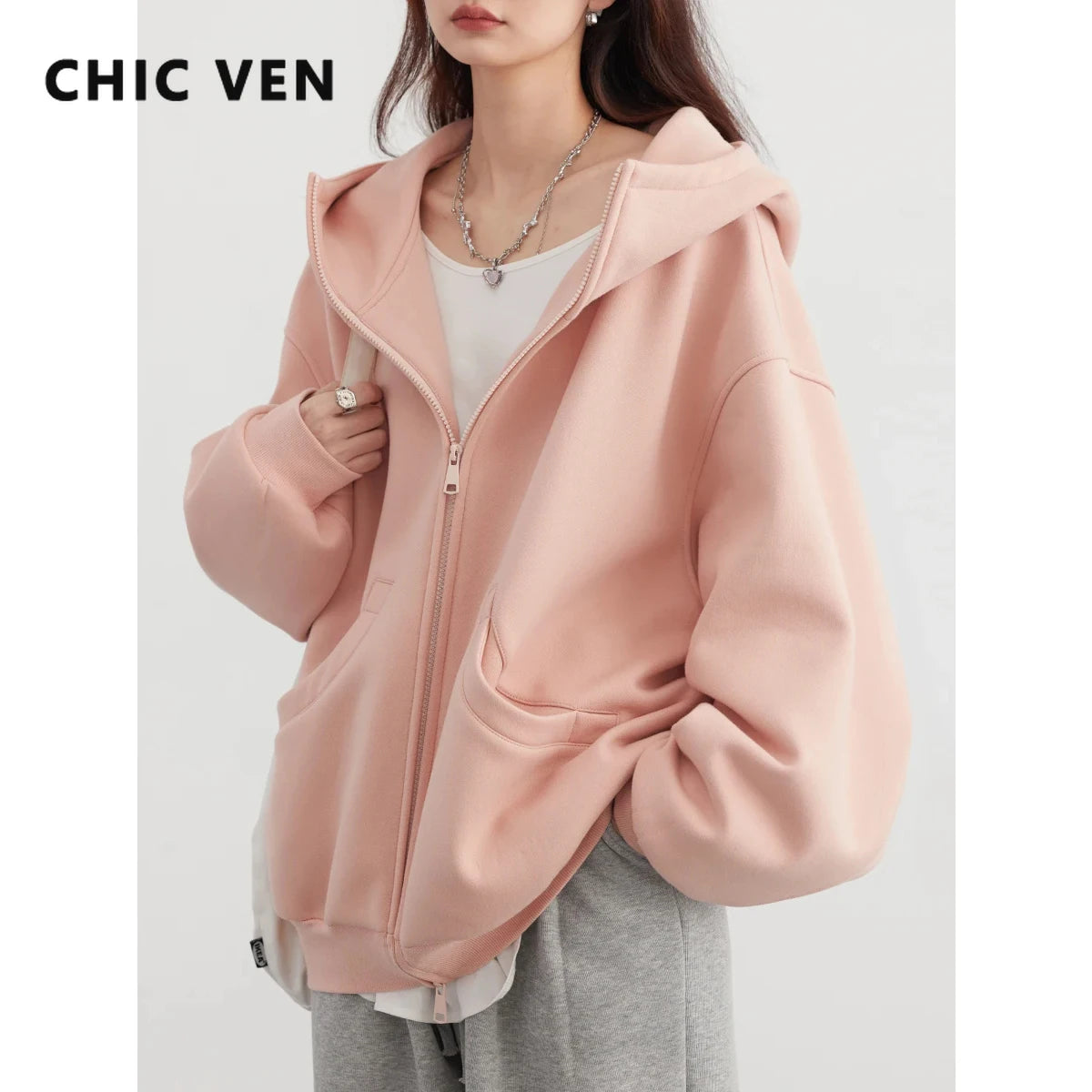 CHIC VEN Women Oversized Hooded Sweatshirt