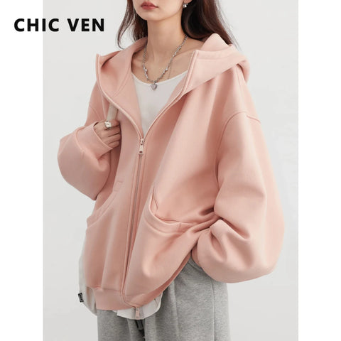 CHIC VEN Dames Oversized Sweatshirt met Capuchon 