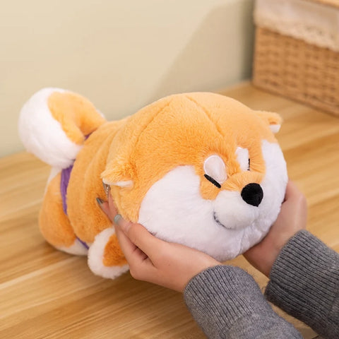Adorable Shiba Inu Plush Toy – Lying Puppy Hug Pillow & Bed Cushion for Kids’ Gifts