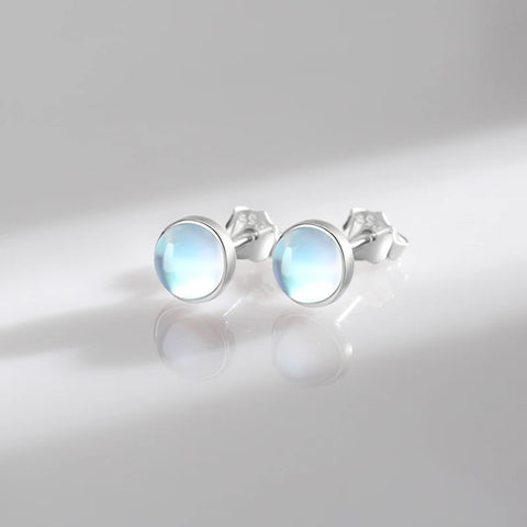 Modian 925 Sterling Silver Moonstone Stud Earrings