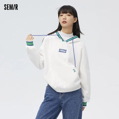 Semir 2024 Women's Contrasting Color Hooded Sweatshirt