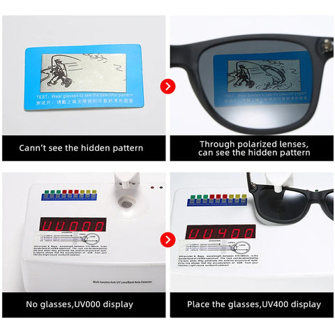 Klassieke vierkante gepolariseerde zonnebril - Retro zwarte UV400 unisex anti-reflecterende zonnebril
