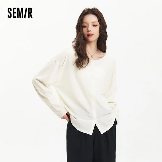 Semir T-shirt met lange mouwen en U-hals voor dames
