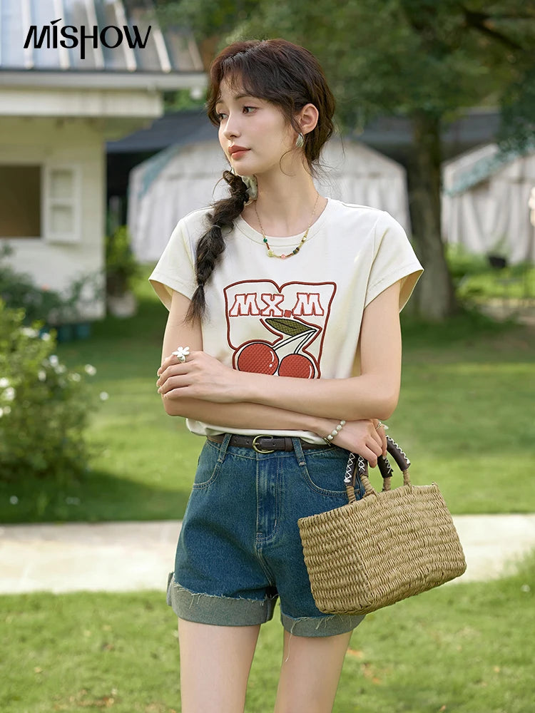 MISHOW Women's Denim Shorts - High Waist Summer Style