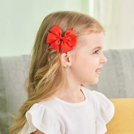 4Pcs Set Cute BB Clip Bows Hair Clips for Baby Girls - Handmade Hair Accessories
