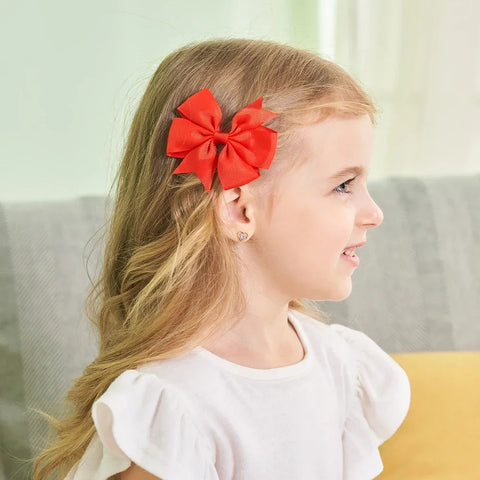 Set van 4 schattige BB-clips en strikken voor babymeisjes - handgemaakte haaraccessoires 