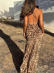 MUJER Leopard Print Long Dress