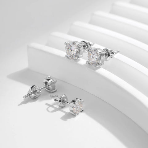 MODIAN Moissanite Lab Diamond Stud Earrings for Women