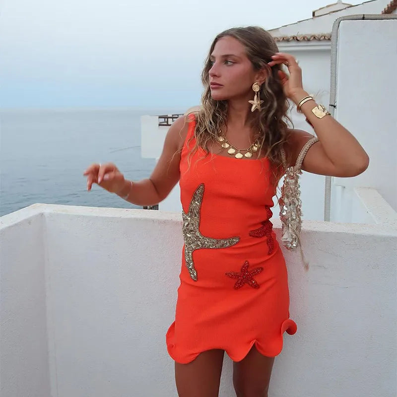 Hirigin Sparkling Sequined Women's Mini Dress