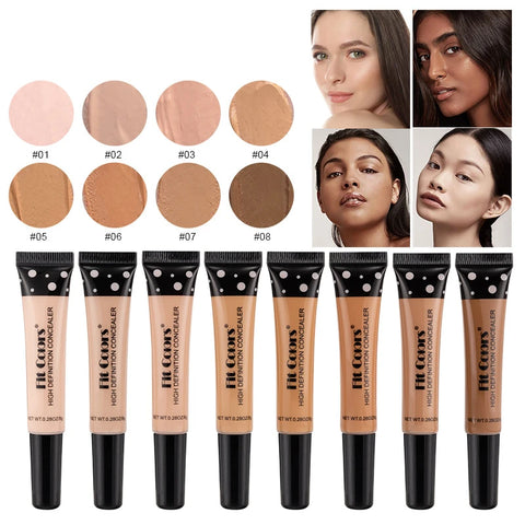 Full Cover Liquid Concealer - 8 Color BB Cream Foundation for Natural Brightening Makeup