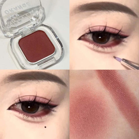 Monochrome Eyeshadow Palette - Matte Wine Red, Brown, Smoky Pearl & Glitter