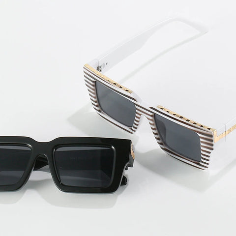 SHAUNA Retro Vierkante Zonnebril – Luipaard Gradiënt UV400 Unisex Zonnebrillen