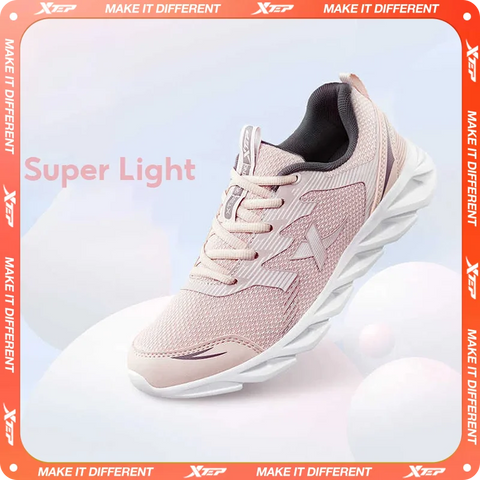 Xtep antislip hardloopschoenen voor dames - bovenwerk van zacht leer en schokabsorberende sneakers 
