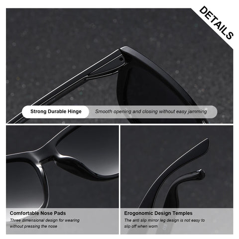 BARCUR Crystal Frame gepolariseerde zonnebril – UV400 witte editie vakantiezonnebril voor dames
