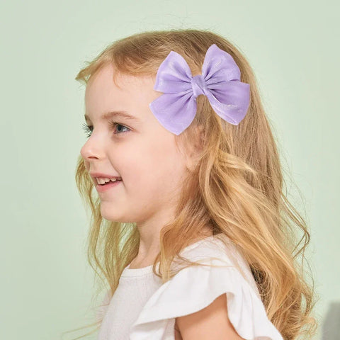 LOVEKIKI 2Pcs Girls Chiffon Hair Clips Cheer Bowknot Hairpin - Stylish and Comfortable Kids Hair Accessories