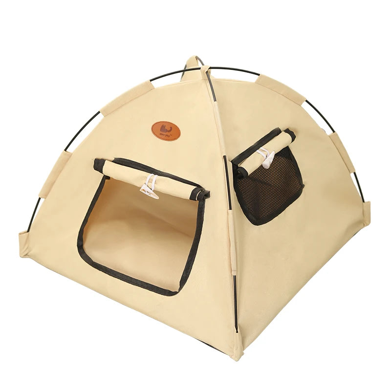 Cozy New Three-Color Tent Nest with Door Curtain for Pets - Four Seasons Comfort