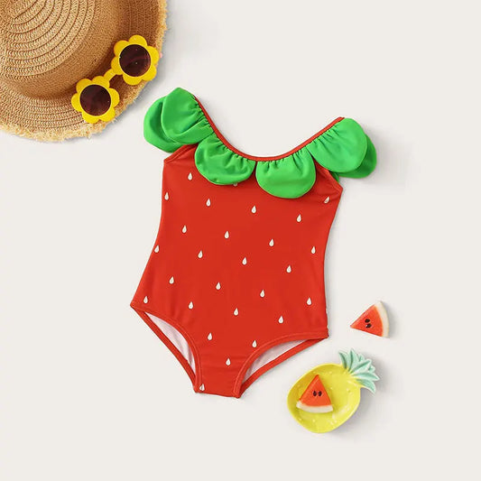 Tregren Toddler Baby Girl Watermelon Seed Print Swimsuit