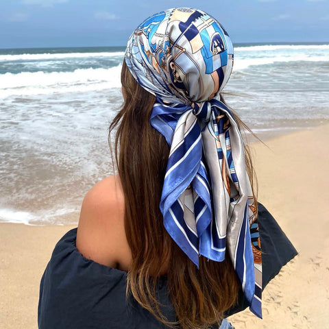 Elegant Satin Square Scarf for Women