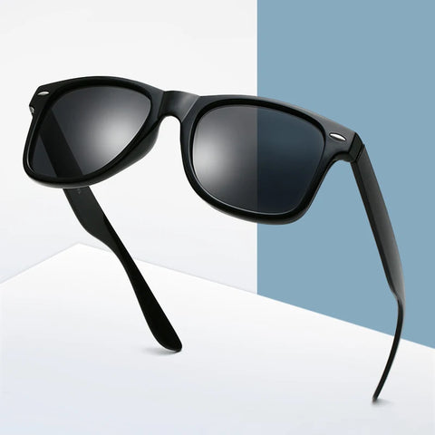 Klassieke vierkante gepolariseerde zonnebril - Retro zwarte UV400 unisex anti-reflecterende zonnebril