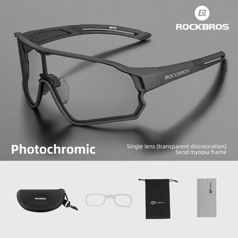 ROCKBROS Fietsbril - Fotochromatische MTB Racefiets Zonnebril met UV400 Bescherming