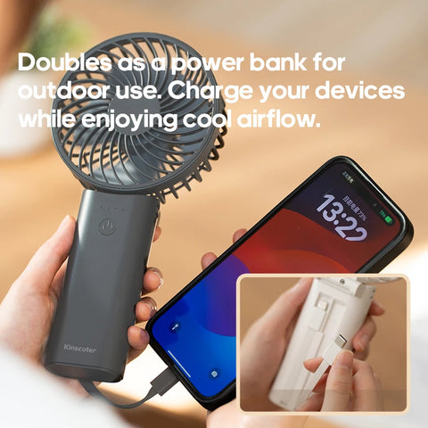 Newest Foldable Handheld Fan - 5200mAh Rechargeable Portable Cooling Fan
