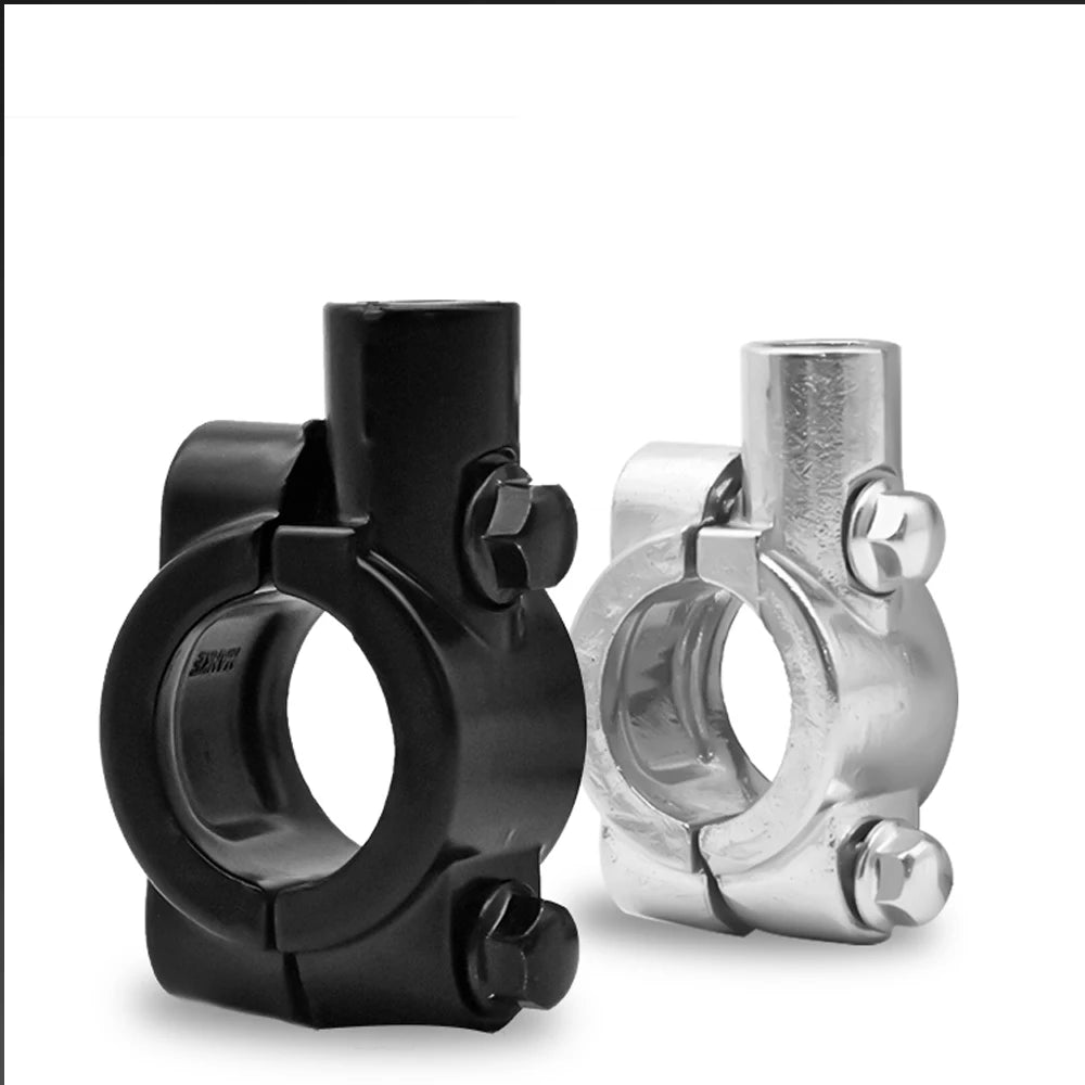 2PCS Motorcycle Accessories Black Silver Mirror Mount Clamp Rear View Mirror Holder 22mm 10mm 8mm 25mm