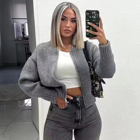MUJER Dames Gebreid Cardiganjack - Stijlvolle Herfst Winter Buitenkleding