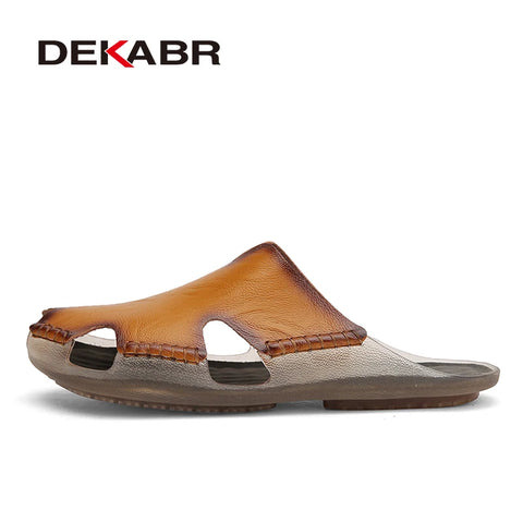 DEKABR Heren Sandalen van Koeienleer - Zomer Casual Schoenen 