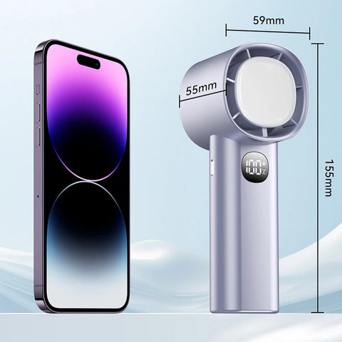 Portable Mini Electric Hand Fan - USB Rechargeable with LED Display