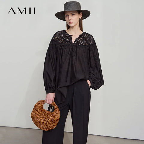 AMII Spring Casual Blouses for Women 2025