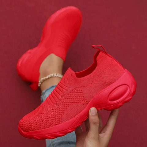 Rode casual sportschoenen voor dames 