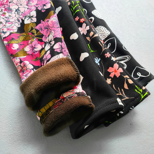 Spring Autumn Girls Fleece Leggings