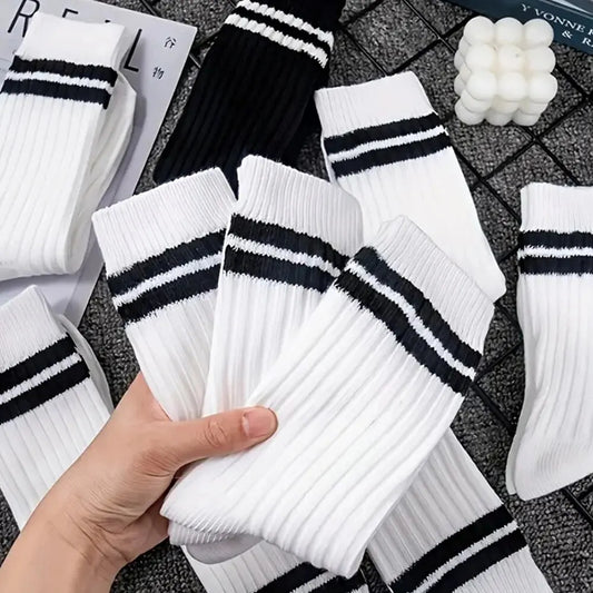Men's Casual Striped Socks - 6/10/15/20 Pairs