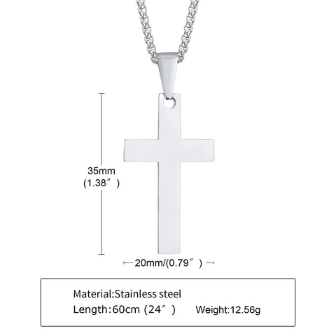 Waterproof Cross Necklaces for Men - Anti-Allergy Stainless Steel Jewelry Gifts